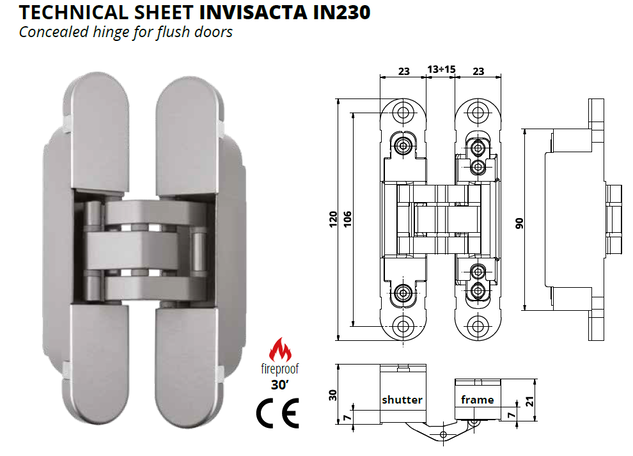 Fire Rated Hidden Hinges
